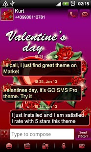 Download Valentines day 2 GO SMS theme APK