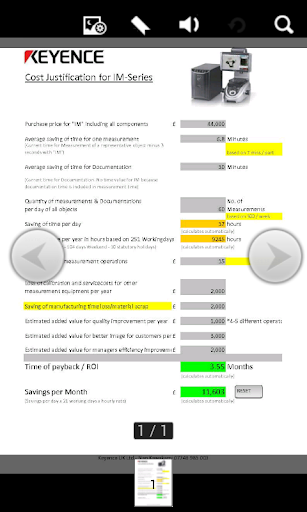 KEYENCE ROI CALCULATOR