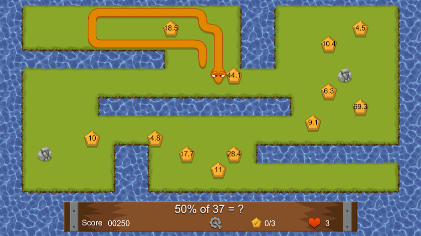 Snake - KS2 Maths Game Screen 2