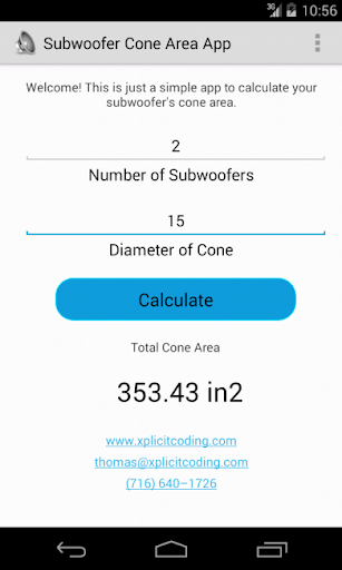 Subwoofer Cone Area