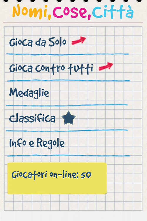 Android application Nomi Cose Città screenshort