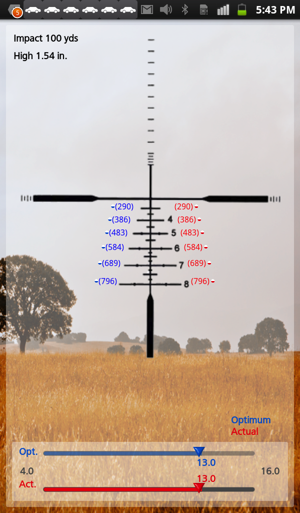 Ballistic Calculator Screen 3