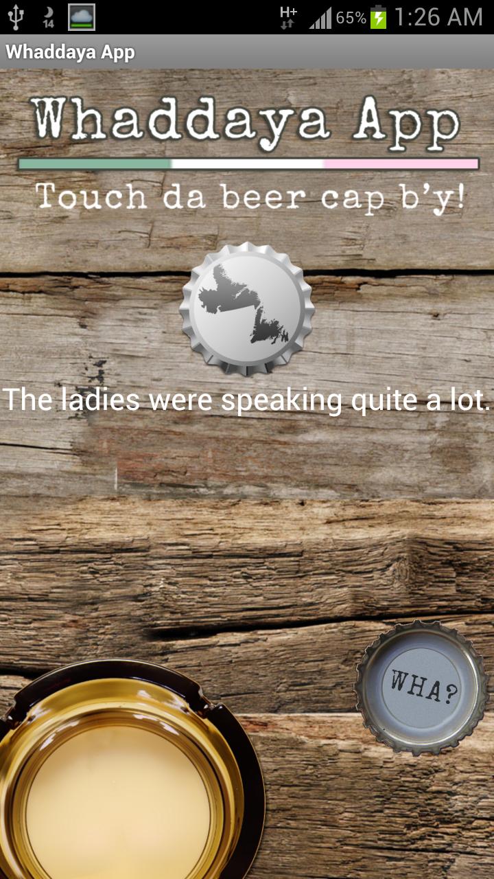 Android application Whaddaya App screenshort