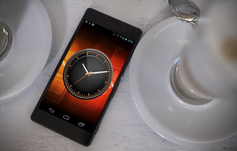 Olive Orange HD Analog Clock - náhled