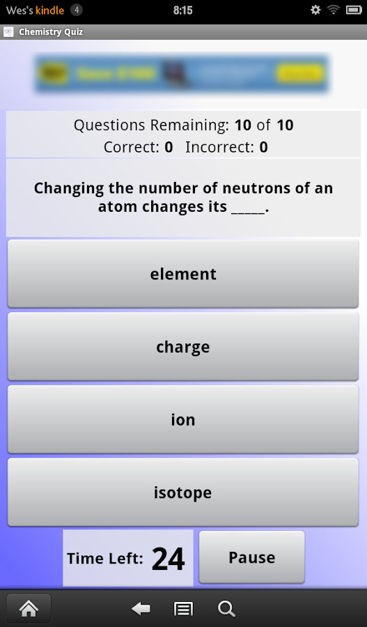Chemistry quiz app free download