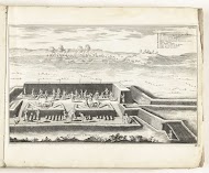 Beschieting van een stad met mortieren, ca. 1702