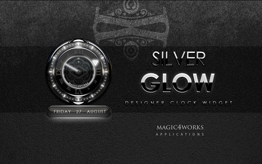 Silver Glow Magic Clock Widget