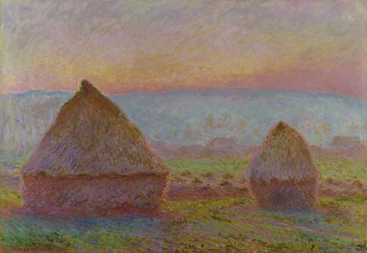 ジヴェルニーの積みわら 夕日 クロード モネ Google Arts Culture