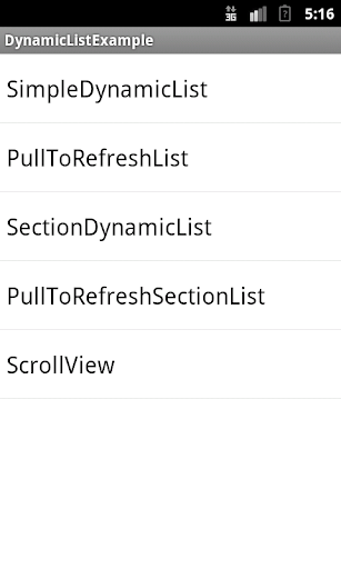 DynamicListView Example