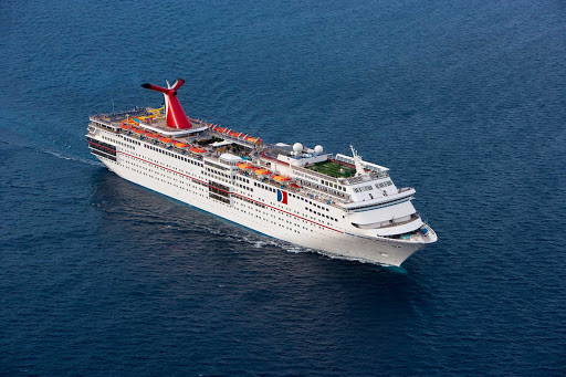 Carnival-Sensation-aerial-2 - Escape to the Caribbean's warm waters on Carnival Sensation.