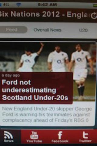 Android application England Six Nations Rugby 2012 screenshort