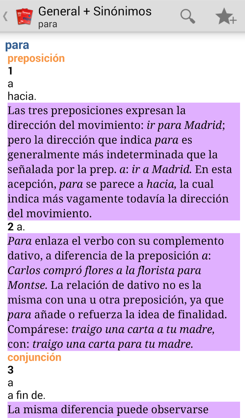 VOX  General Spanish +Thesauru Screen 2