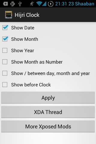 Hijri Clock - Xposed Module