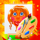 Caricature (jolly sketch) mobile app icon