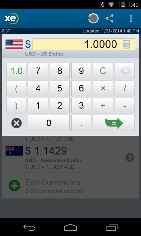 XE Currency Pro - screenshot
