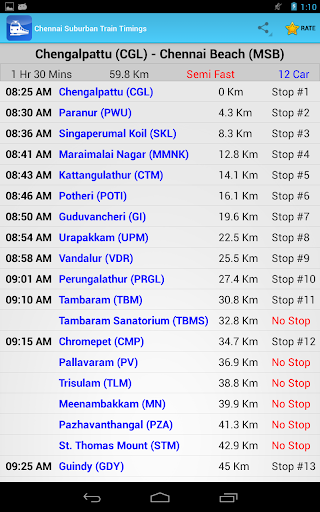 【免費旅遊App】Chennai MRTS/EMU Train Timings-APP點子