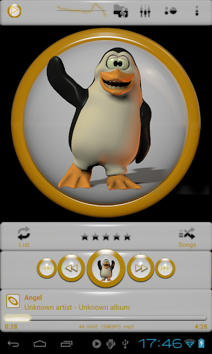 【免費音樂App】Poweramp Skin Penguin yellow-APP點子