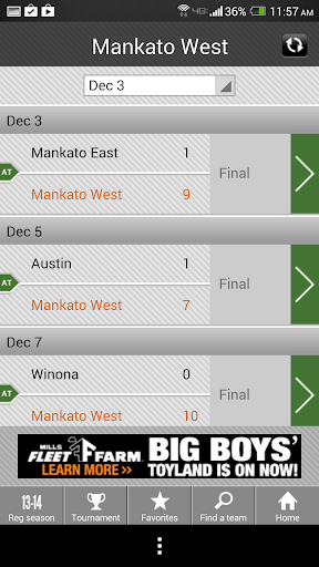 Boys' Hockey Scoreboard