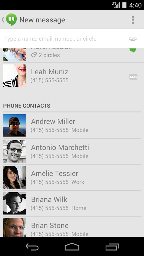 Hangouts - screenshot