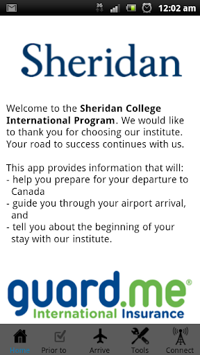 Sheridan College Arrival