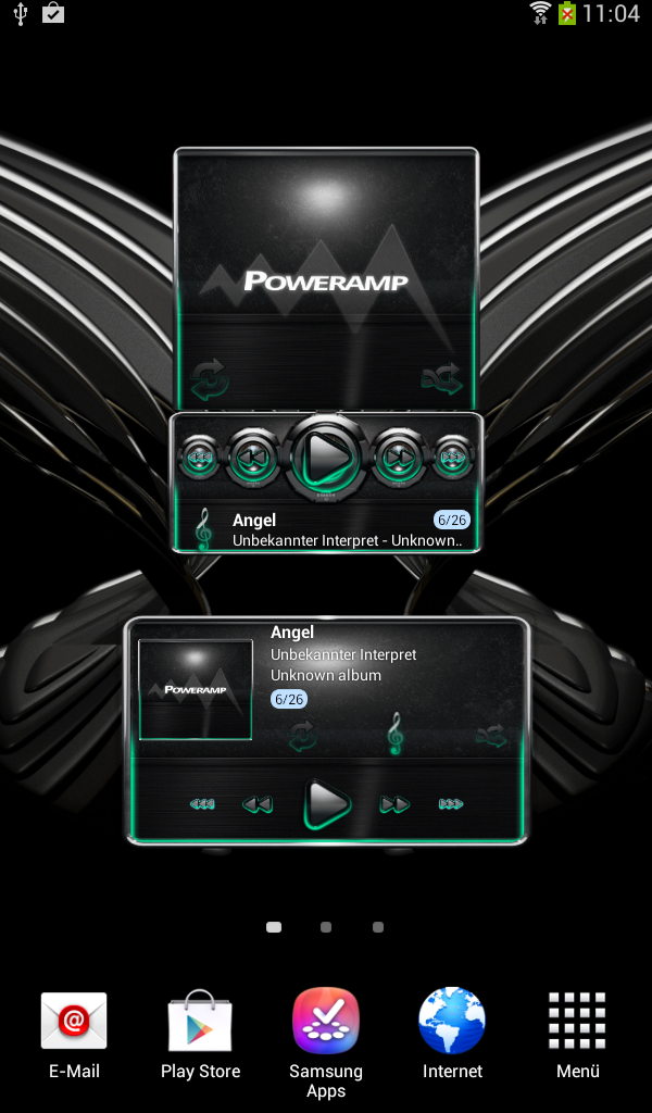 Poweramp skin widget Mint Glow Screen 3