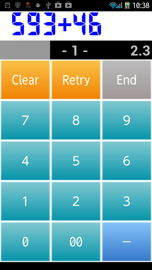 Android application Mental Arithmetic Log screenshort