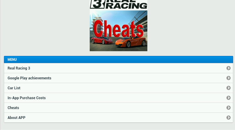 Real Racing 3 Cheats Latest Version For Android Download Apk
