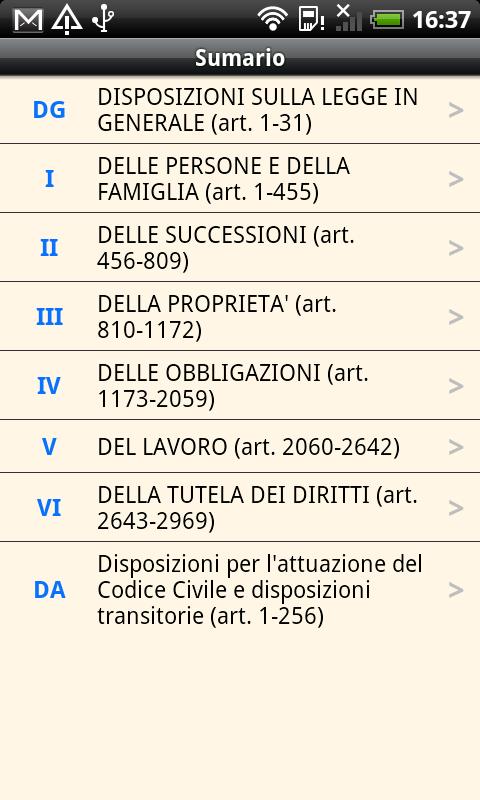Italian Civil Code Screen 2