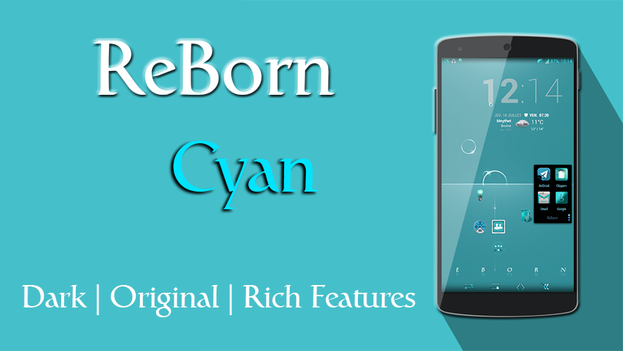ReBorn Cyan - CM / AOSP Theme - screenshot
