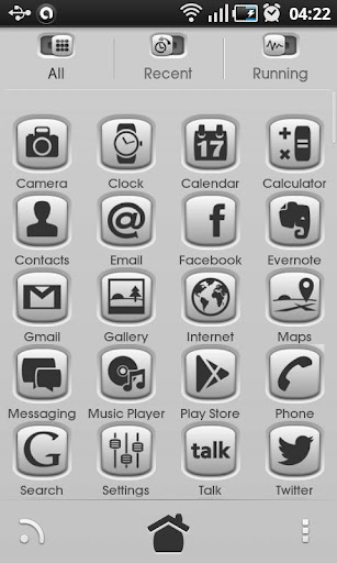 Grey Button Go Launcher Theme v1.0.1