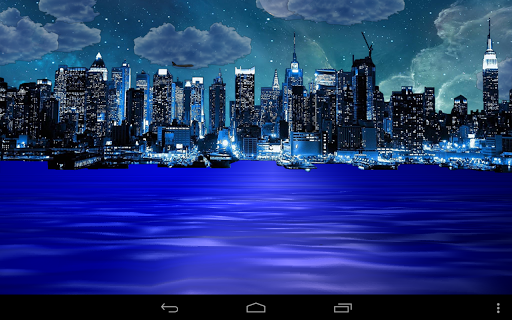 Night city from sea LWP Key