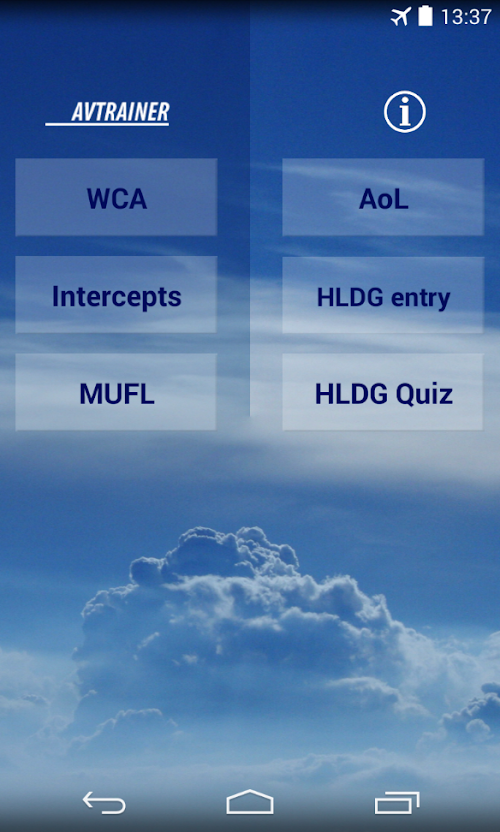 Android application AvTrainer screenshort