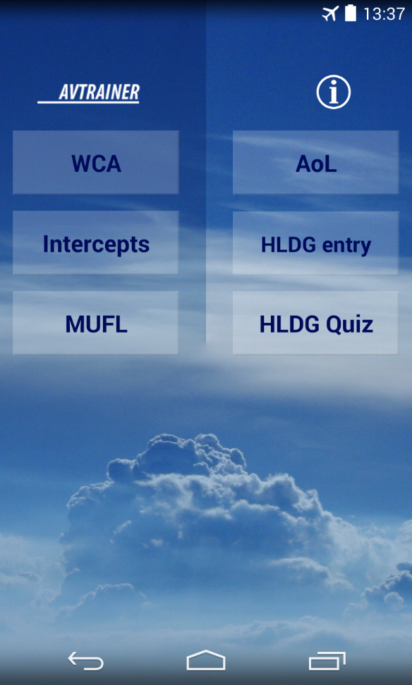 AvTrainer Screen 1