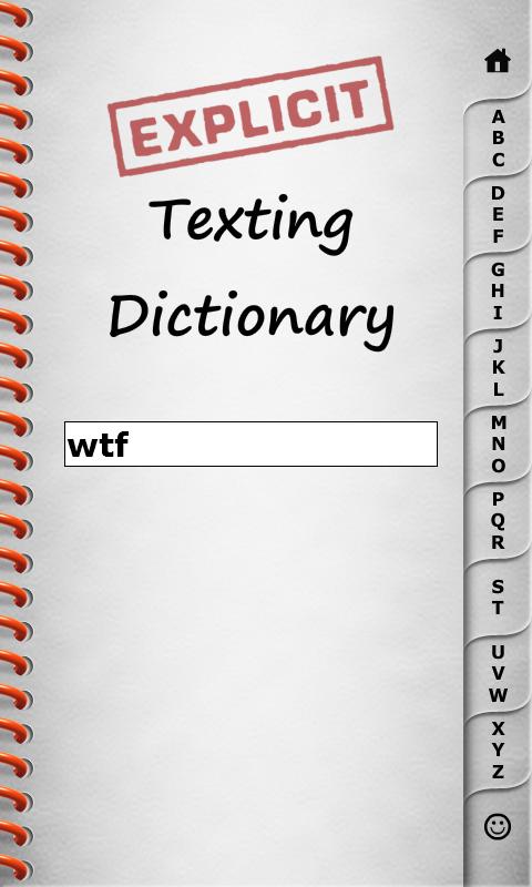 Android application Explicit Texting Dictionary screenshort