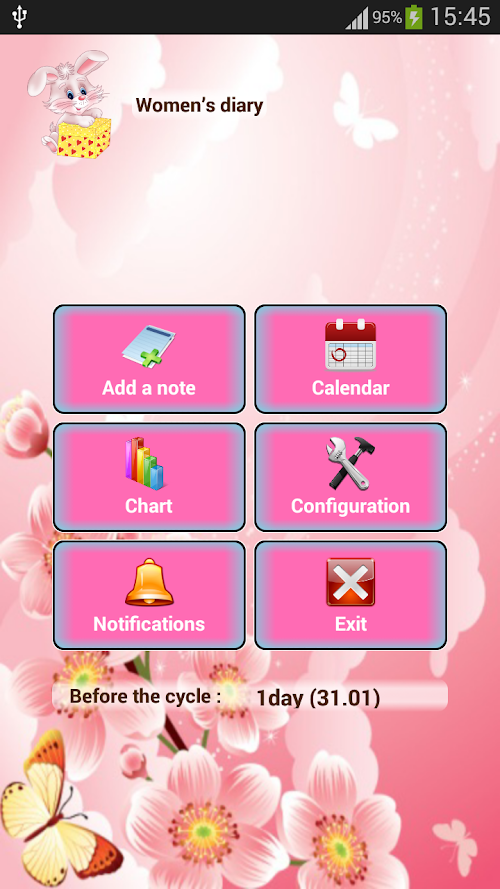 Android application Woman diary PRO screenshort