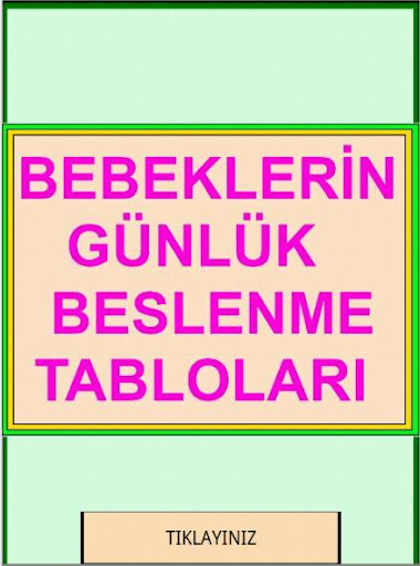 BEBEK VE ÇOCUK GÜNLÜK BESLENME