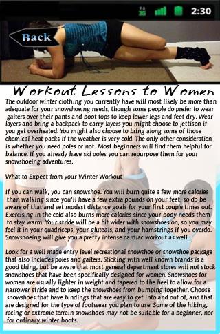 Workout Lessons to Women