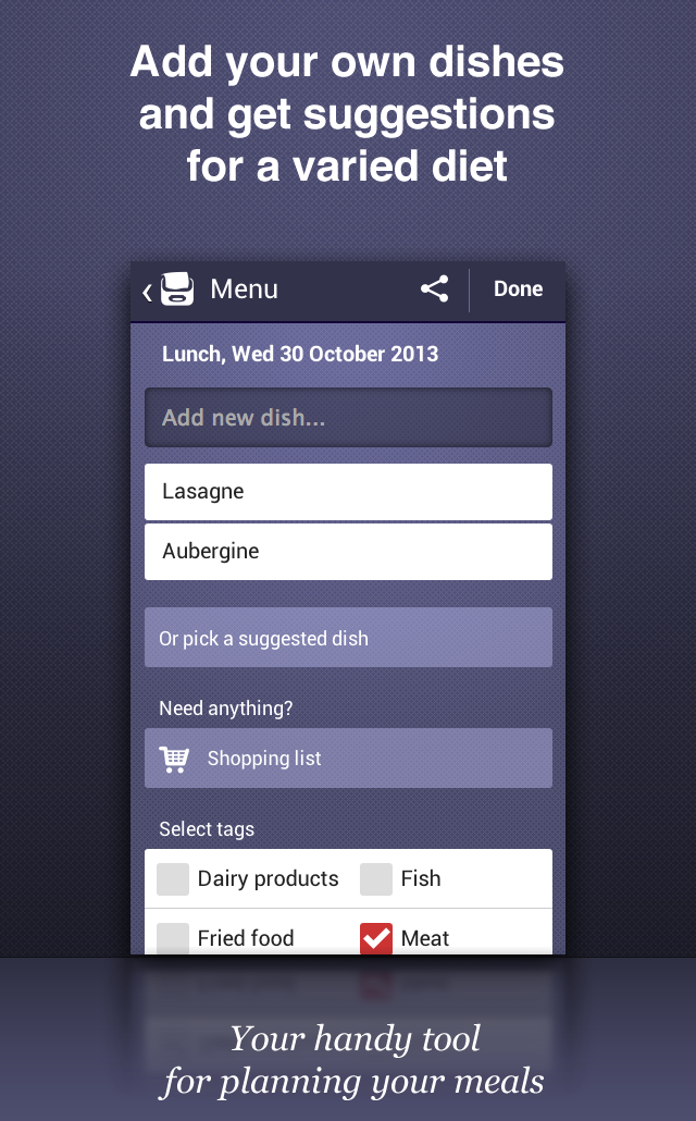 Chef Plan meals &amp; grocery list Screen 2