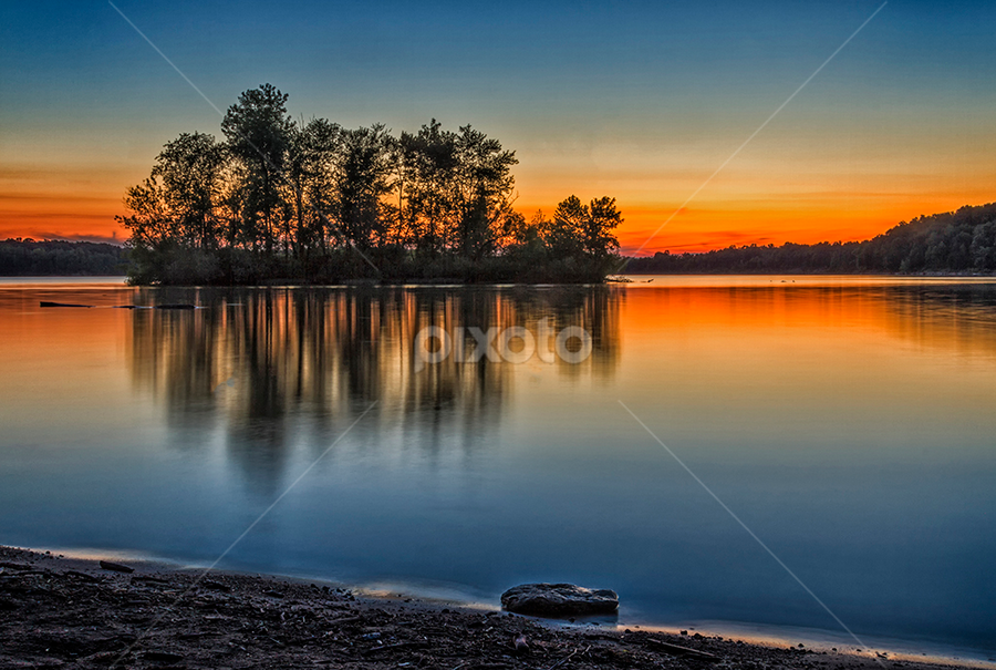 Sunset After Glow by Teresa Jack - Landscapes Waterscapes