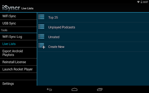 iSyncr for iTunes to Android - screenshot thumbnail