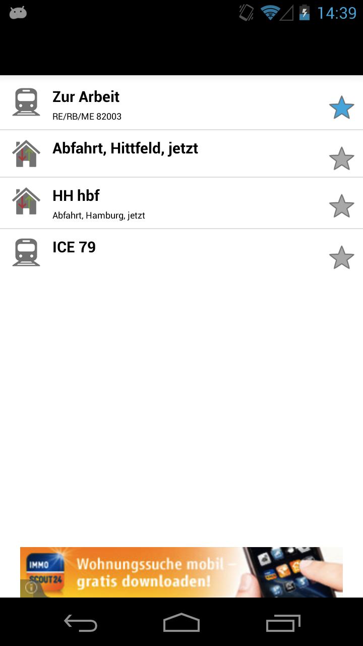 Android application Ist mein Zug pünktlich? Pro screenshort