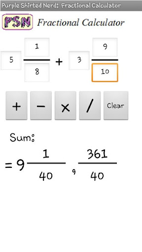 PSN Fraction Calculator