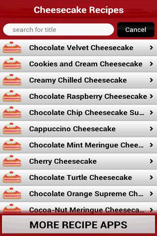 Cheesecake Recipes Cookbook Screen 2