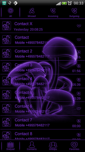 Purple Neon GO contacts theme