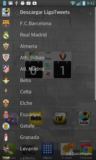 Widget La Liga PRO 2015 16