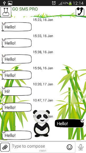 GO SMS Cute Panda Theme