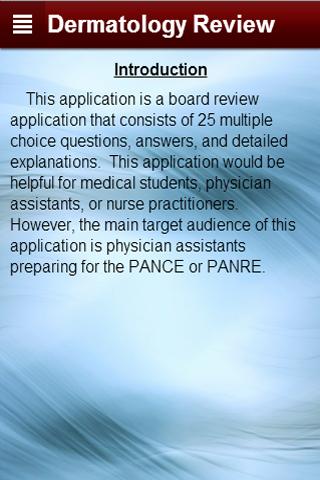 Dermatology Review Screen 2