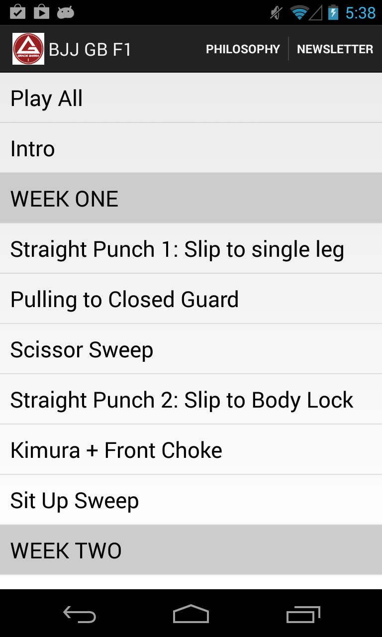 Gracie Barra BJJ: Weeks 1-4 Screen 1