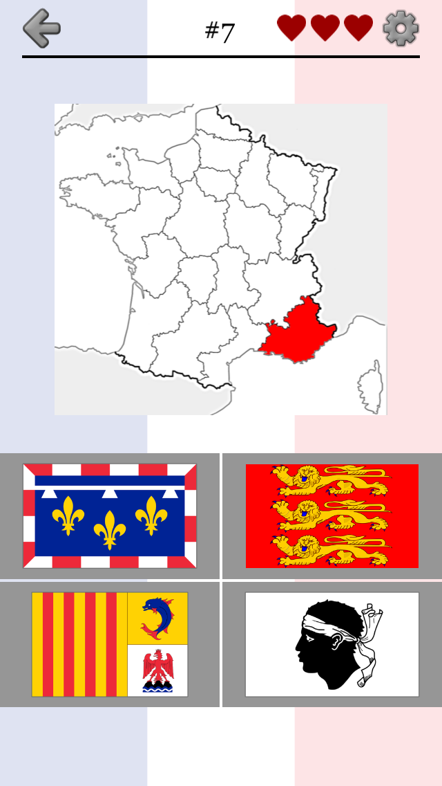 Android application French Regions - Capitals and Maps of France Quiz screenshort