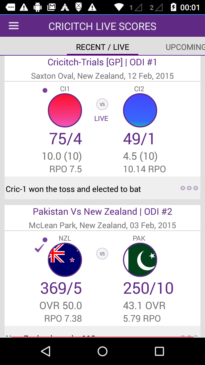 cricitch LIVE cricket scores Screen 2